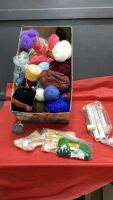 (2) BOXES OF MISC YARN AND WEAVING BOOK