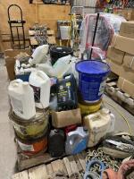 Pallet of shop fluids and coatings