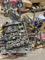 Pallet of turnbuckles, pipe stand etc