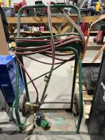 OXY acetylene tank cart, hoses, 2 cutting torchs