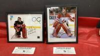 (2) SIGNED CANADIAN WOMEN GOAL TENDERS HOCKEY PICTURES - SHANNON SZABADOS & CHARLINE LABONTE