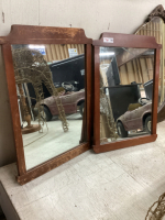 SQUARE WOOD FRAME MIRRORS. 2 PC
