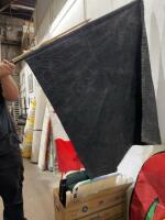 One Canadian flag one black flag