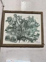 Framed rodeo print