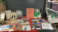 BOX OF MAGAZINES, AND BOOKS