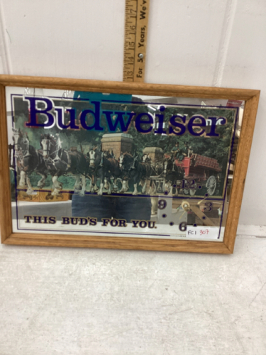 BUDWEISER BEER MIRROR CLOCK