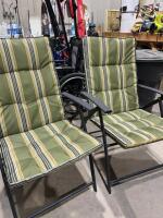 Two folding lawn chairs
