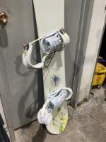 Snowboard with bindings