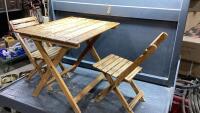 (2) KID SIZE CHAIRS + FOLDING TABLE