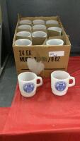 BOX OF (24) VINTAGE BROOKS HOMECOMING COFFE MUGS - 1986