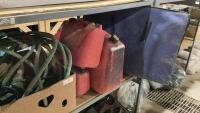 SHELF #8 - JERRY CANS, GARDEN HOSE , PORTABLE PET HOME