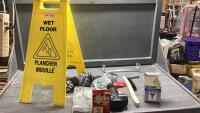 FLAT W/&ldquo;WET FLOOR&rdquo; SIGN, MISC HARDWARE