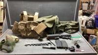 TOTE W/AIR GUN, VEST, DUFFLE BAG