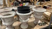 SHELF #1 - (6) FANCY PLANTERS + 2 POTS