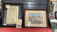 CUSTARD'S LAST STAND MEMORBILIA & CHARLES RUSSELL PRINT