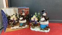 DECORATIVE SNOWMAN FIGURE W/ METAL ACCENTS