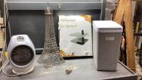 PLASTIC GARBAGE BIN W/FAN, AV COMPONENT SHELF, 12V COOLER