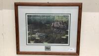 PAUL RANKIN SIGNED DUCK ON POND PRINT - "SHALLOW ROOTS"