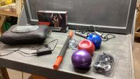 EXERCISE ITEMS - AB STRAPS, WEIGHT BALLS, SKIPPING ROPES