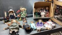 PORCELAIN DOLLS AND MISC DOLLS