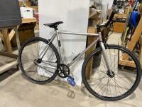 Silver racing bike