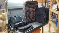 LUGGAGE - (2) WHEELED SUITCASES + 3 DUFFLE BAGS