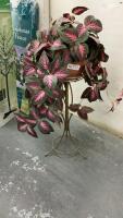 RETRO METAL PLANT STAND & ARTIFICIAL PLANT
