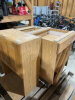 Pallet of four oak cupboards