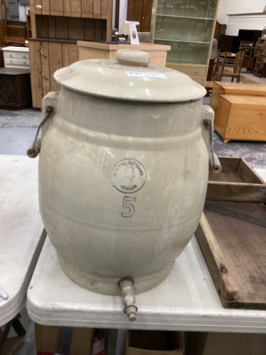 MEDALTA #5 water cooler CROCK W/LID + SPIGOT