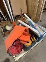 Pallet of miscellaneous tools and supply