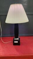 TALL BLACK RESIN BASE TABLE LAMP
