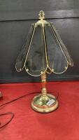 TOUCH LAMP W/ SMOKED GLASS SHADE
