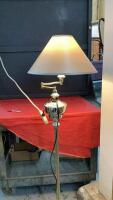 BRASS LOOKING FLOOR LAMP W/ ADJUSTABLE SHADE