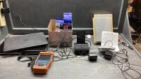 (2) LAPTOPS, (3) SPEAKERS, CIRCUT TESTER, PRINTER INK