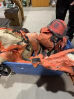 Chainsaw chaps and helmet