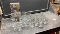 OLYMPIC GLASSES,CHAMPAGNE FLUTES, WINE GLASSES, + SPIEGELAU GLASSES