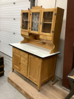 HOOSIER CABINET. FLOUR BIN. SUGAR BIN. TIN TOP