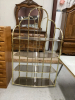 Brass + glass shelving unit