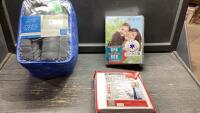 BOX W/FLEECE SHEET SET(QUEEN), MATTRESS COVER, CPR TEACHING KIT
