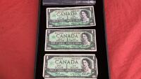 (3) 1967 CANADA $1 BILLS