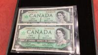 (2) 1967 CANADA $1 BILLS