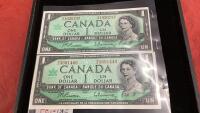 (2) 1967 CANADA $1 BILLS