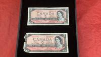 (2) 1954 CANADA $2 BILLS