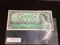 1954 CANADA $1 BILL