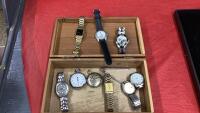 COLLECTON OF WATCHES IN NICE WOOD BOX