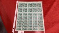 FULL UNCUT SHEET OF CANADA 5 CENT STAMPS