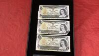 (3) 1973 CANADA $1 BILLS