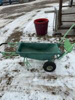 Small wheel barrel style yard cart