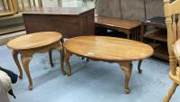 OVAL COFFEE TABLE & SIDE TABLE