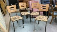 SET OF (4) KITCHEN CHAIRS W/ WOOD BACKS/METAL FRAMES